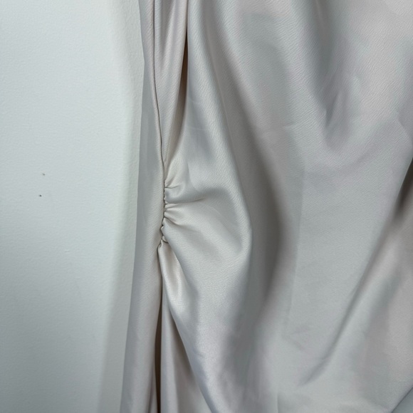 Zara Satin Effect Mini Dress Cream Event Dress Size Medium NWT - Picture 4 of 11